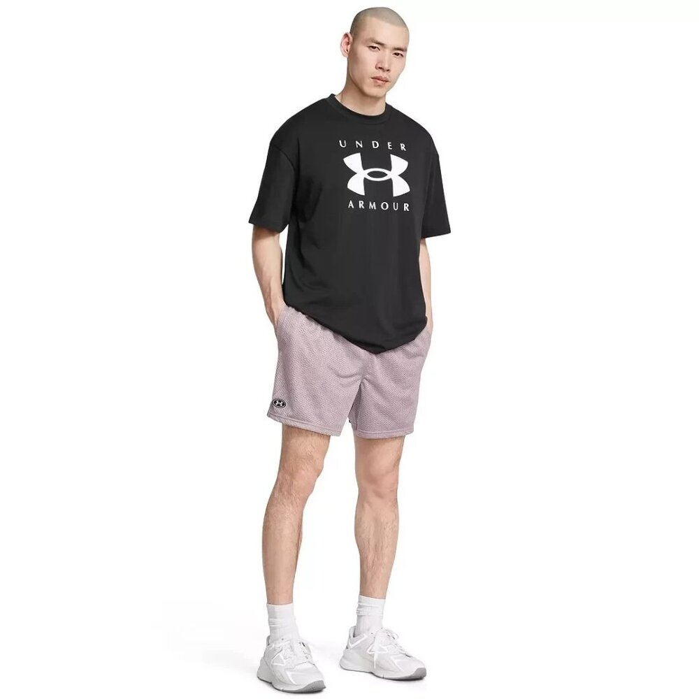 Under Armour Men's Icon Mesh Shorts Tetra Gray/White Large Active 5" inseam - Picture 4 of 5